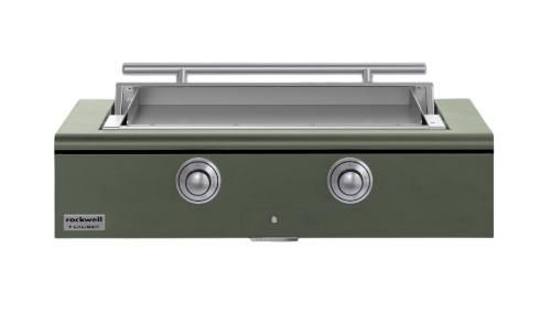 Caliber™ Rockwell Social 42" Olive Built-In Natural Gas Outdoor Griddle with Stainless Steel Hardware-0