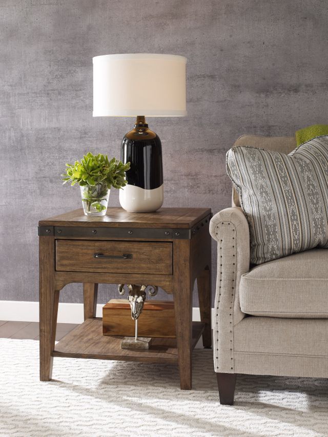 Kincaid® Plank Road Artisan's Stone Drawer End Table-3