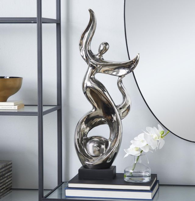 Deco Marche Silver People Dancing Sculpture-3