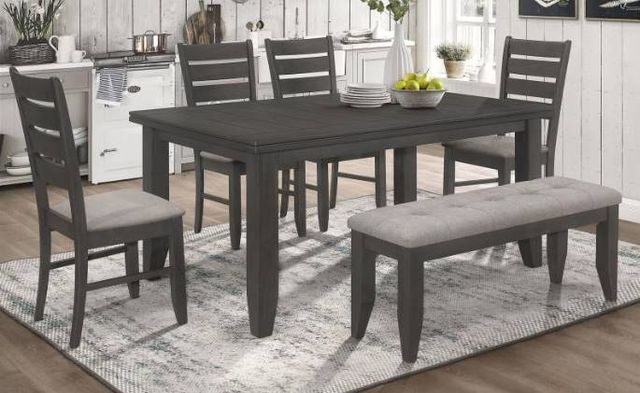 Coaster® Dalila 6-Piece Dark Gray Rectangular Dining Table Set-0