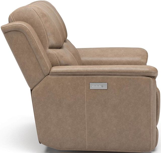 Flexsteel® Cade Beige Power Reclining Loveseat with Power Headrests and Lumbar-3