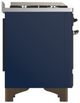Ilve® Majestic III 48" Midnight Blue Pro Style Dual Fuel Natural Gas Range with Solid Door and Burnished Trim-4