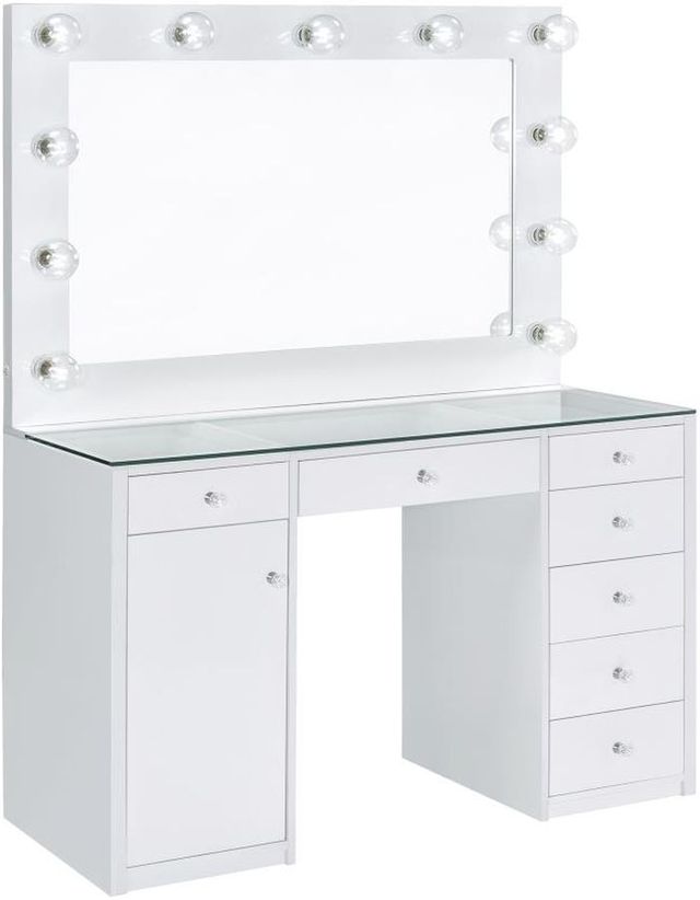 Coaster® Percy White High Gloss Vanity Desk-0