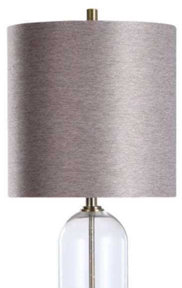 Stylecraft Chrome/Taupe Seeded Clear Table Lamp-1