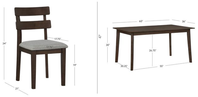 Powell® Daly 5-Piece Brown/Sand Dining Set-4