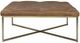Flexsteel® Hamilton Medium Brown Ottoman with Brushed Brass Base-1