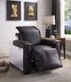 ACME Furniture Misezon Aluminum/Dark Brown Leather Power Recliner-3