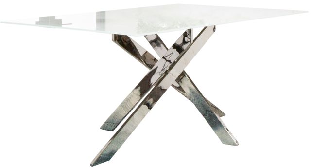 Cramco Aldo Super White Glass Top Dining Table with Chrome Base-0