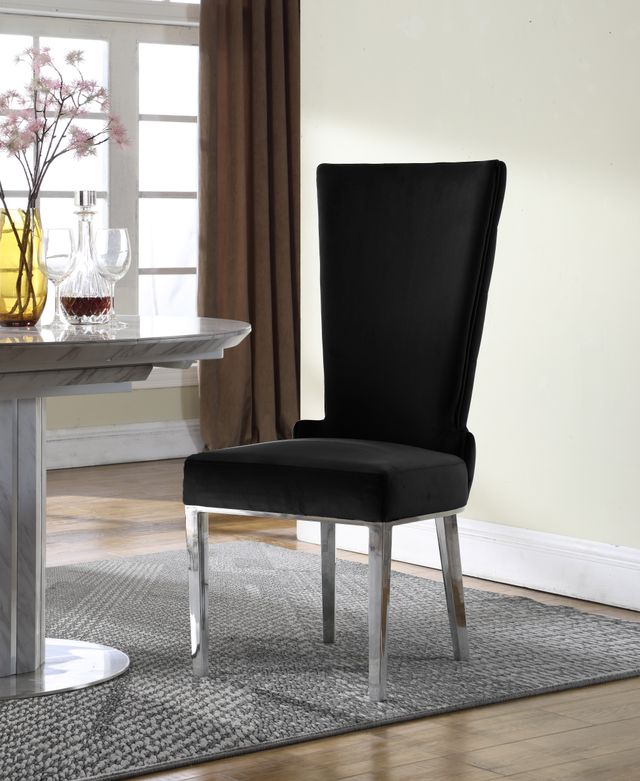 Meridian Furniture Serafina Black Velvet Dining Chair-3