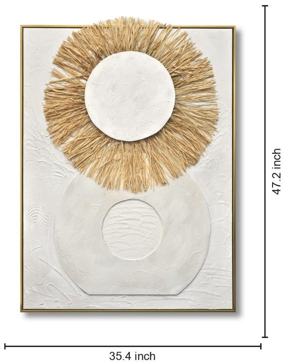 Classy Living Organic Radiant Sun and Earth Textured Modern Wall Art-2
