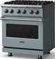 Viking® 5 Series 30" November Sky Pro Style Dual Fuel (NG) Range with Polished Chrome Trim-3