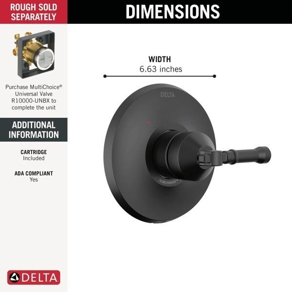 Delta Broderick® 14 Series Matte Black Valve Only Trim-1
