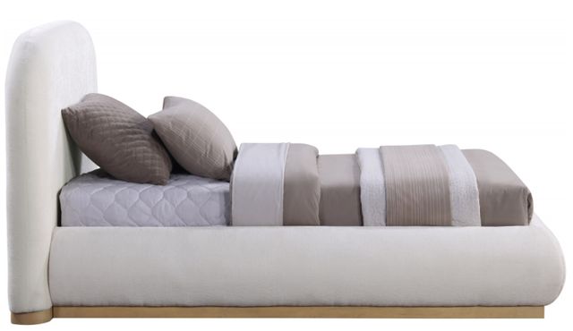 Meridian Furniture Vaughn Cream Twin Chenille Fabric Upholstered Panel Bed-2