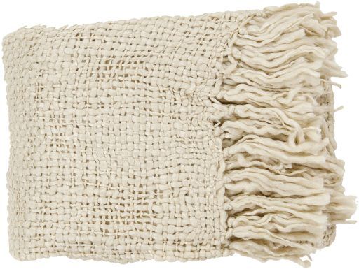 Surya Tobias Ivory 51"x71" Throw Blanket-0