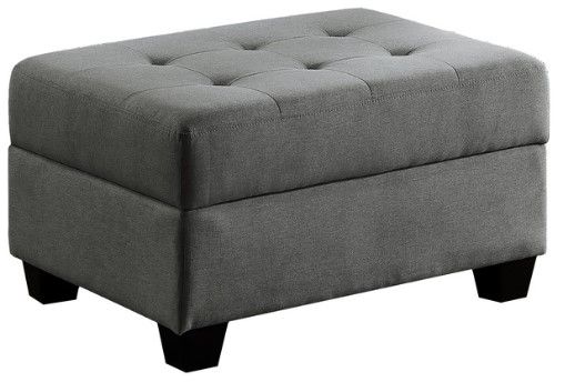 Mazin Furniture Dunstan Dark Gray Storage Ottoman-0