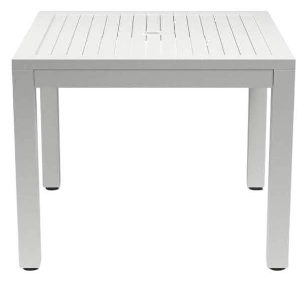 Sunset West Naples Satin White Metal Square Outdoor Dining Table-3