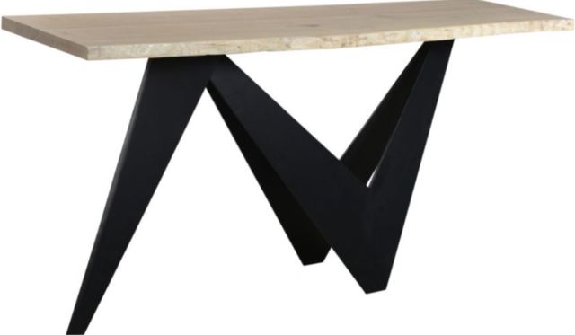 Moe's Home Collection Bird Taupe Small Dining Table with Black Metal Base-0
