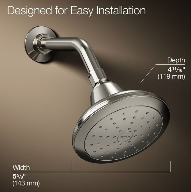 KOHLER® Pinstripe® Vibrant Polished Nickel 1.75 GPM Single-Function Showerhead-2