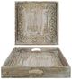 A & B Home Brown Wood Carved Square Tray-0