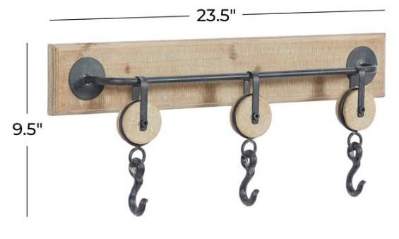 Deco Marche Brown 3-Hanger Wall Hook-3