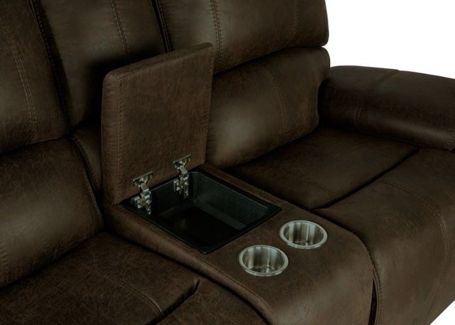New Classic® Home Furnishings Brookings Brown Dual Manual Reclinining Console Loveseat-3