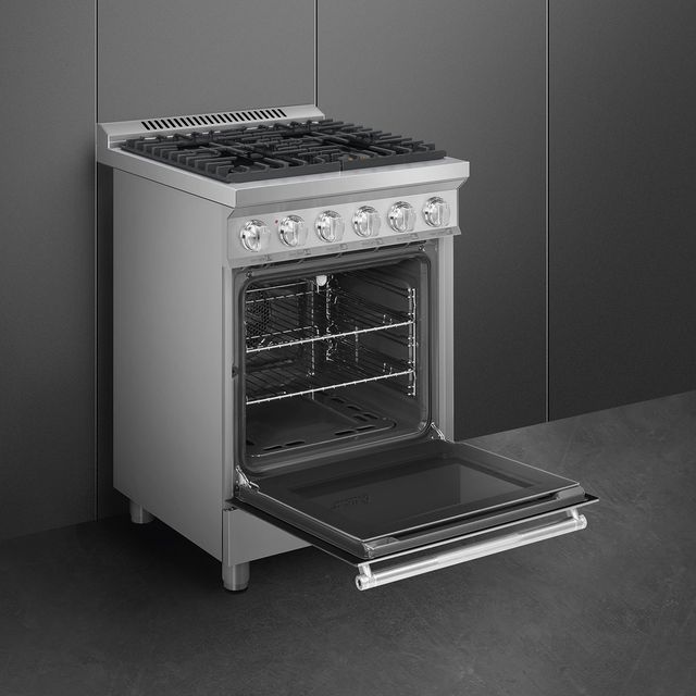 Smeg Professional 24" Stainless Steel Pro Style Gas Range-3
