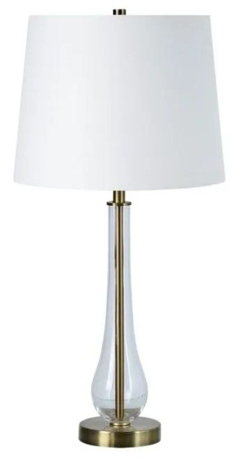 Renwil® Nabi 2-Piece Antique Brass/Clear Glass Table Lamp Set-1