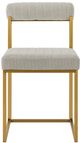 Armen Living Anastasia 2-Piece Gold/Taupe Upholstered Dining Side Chair Set-2
