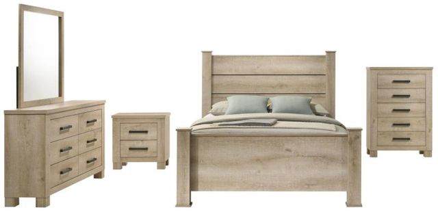 Coaster® Oakglen 5-Piece Wathered Oak Eastern King Bedroom Set-0