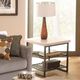 Riverside Furniture Capri Alabaster Travertine Side Table with Black Base-1