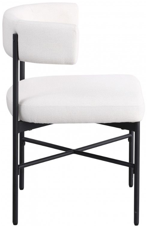 Meridian Furniture Rivage Cream/Matte Black Upholstered Dining Side Chair-2