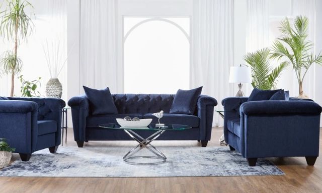 Hughes Furniture® 22900 Lush Navy Loveseat-1