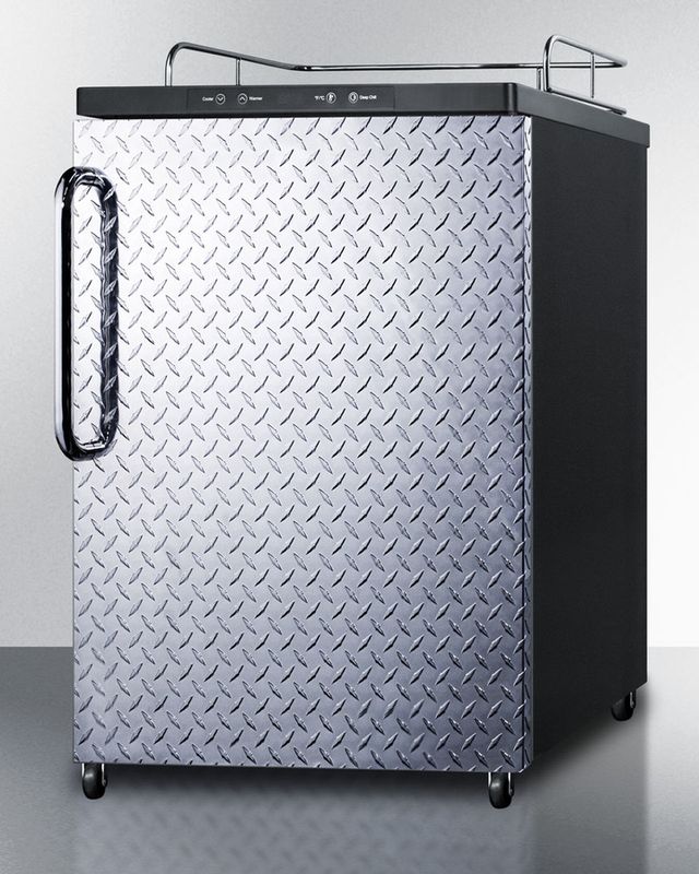 Summit® 5.6 Cu. Ft. Diamond Plate Beer Cooler/Kegerator-1