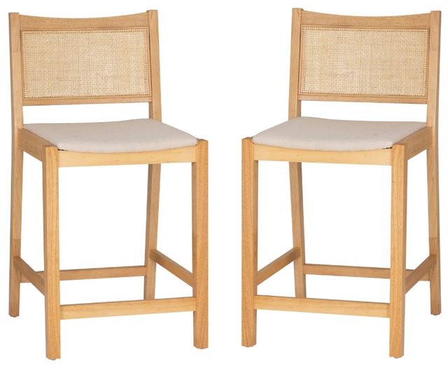 Powell® Beaux 2-Piece Natural Cane Counter Stool-0