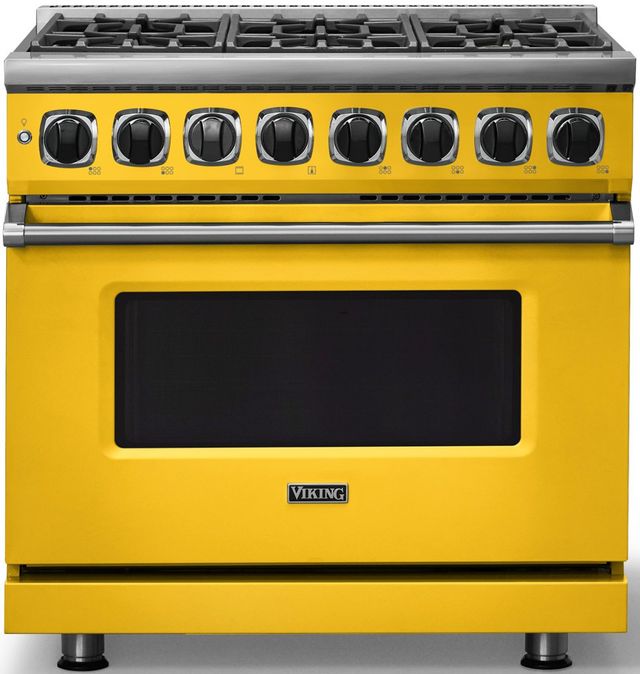 Viking® 7 Series 36" Daffodil Pro Style Dual Fuel Range-0