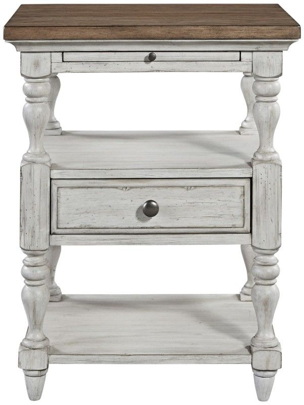 Liberty Furniture Farmhouse Reimagined Antique White/Chestnut Nightstand-2