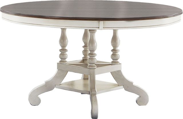 HH2 Home Pine Island 5-Piece Old White Round Dining Set-1