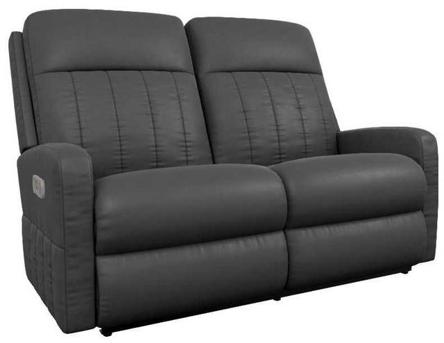La-Z-Boy® Finley Onyx Leather Power Wall Reclining Loveseat with Headrest and Lumbar-0