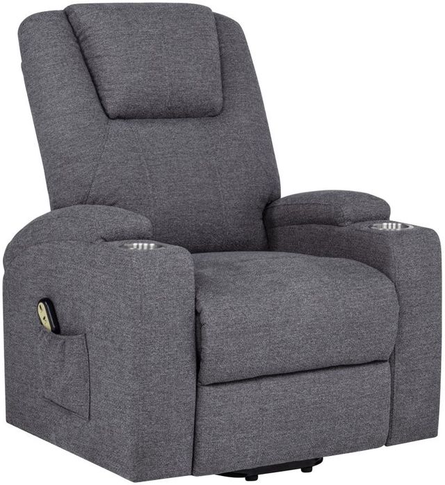 Coaster® Louie Gray Upholstered Power Reclining Chair Lift and Massage-0