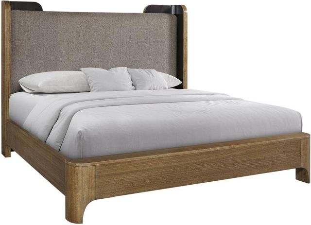 Bernards Calia Beige/Brown Queen Upholstered Panel Bed-0