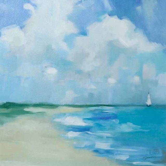 StyleCraft Coming Shore Blue/White Wall Art-1