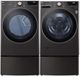 LG 4000 Series Black Steel Front Load Washer & Electric Dryer Package w/ Pedestals-0