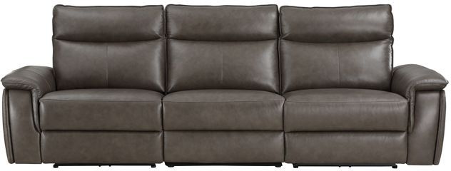 Homelegance® Maroni Dark Brown Double Power Reclining Sofa with Power Headrests-2