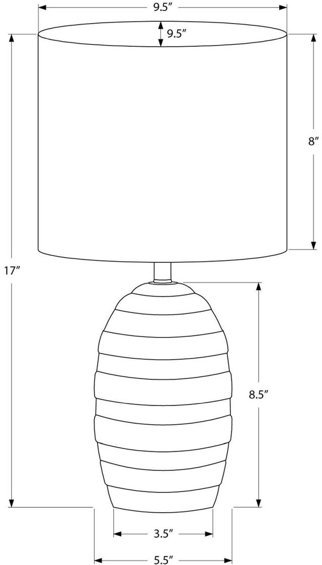 Monarch Specialties Inc. Ivory Ceramic/Beige Shade Table Lamp -1