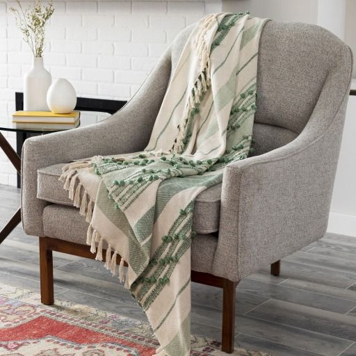 Surya Yemaya Mint 50"x60" Throw Blanket-3