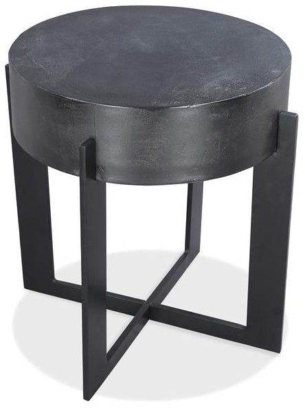 Riverside Furniture Freya Antique Charcoal Round Side Table-1