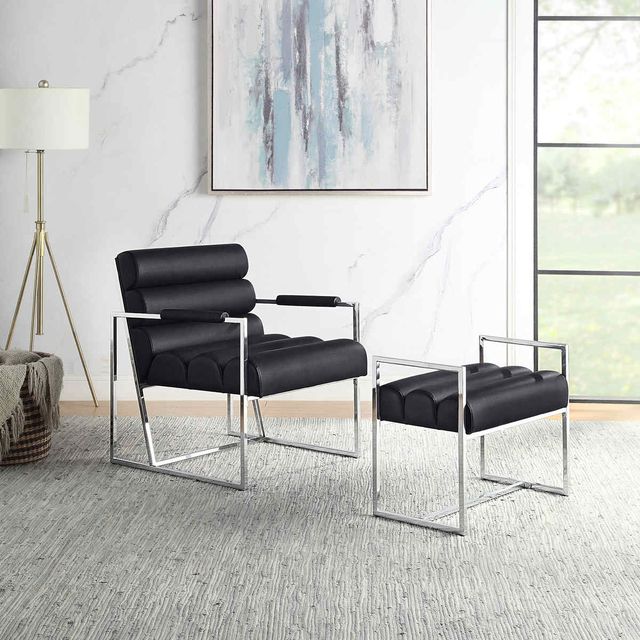 Mazin Furniture Juno Charcoal Ottoman-2