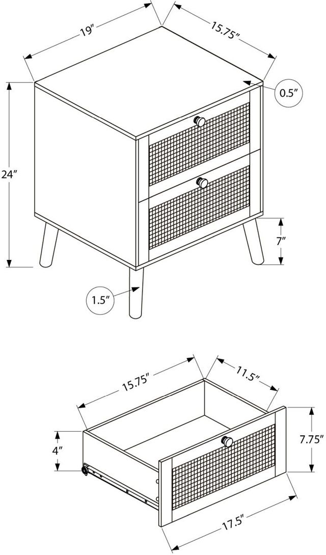 Monarch Specialties Inc. Walnut End Table -1