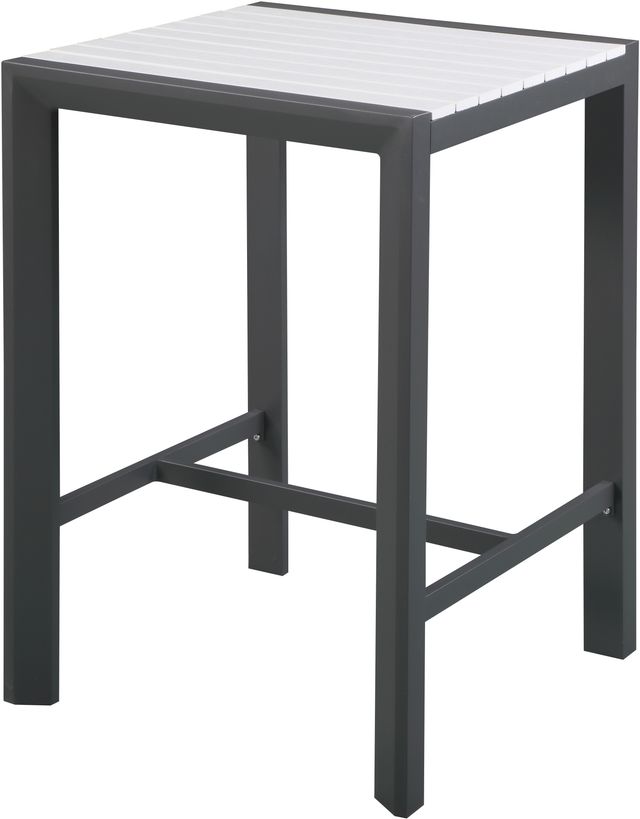 Meridian Furniture Nizuc White Polywood Outdoor Patio Square Bar Table-0