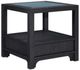 Bernards Pleasant Hill Matte Glass Top End Table with Ebony Base-0